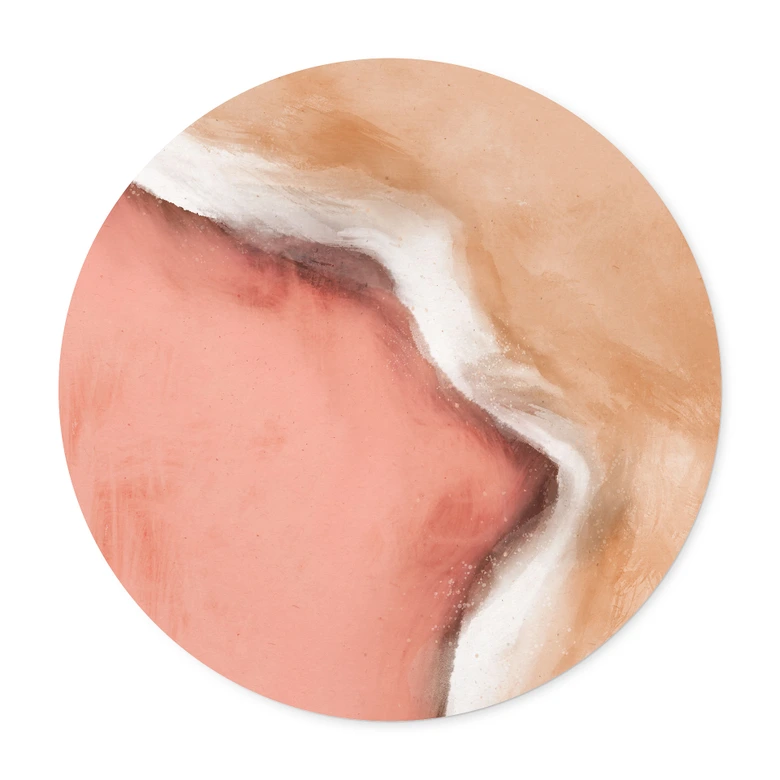 Póster de olas color melocotón - Treechild - Redondo 