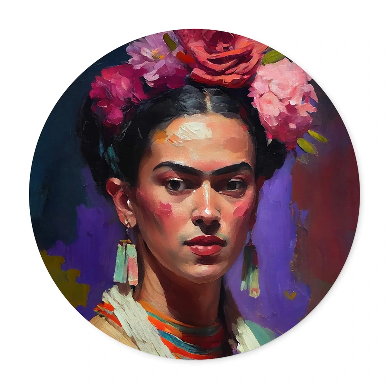 Poster Rond Treechild - Portret van Frida 