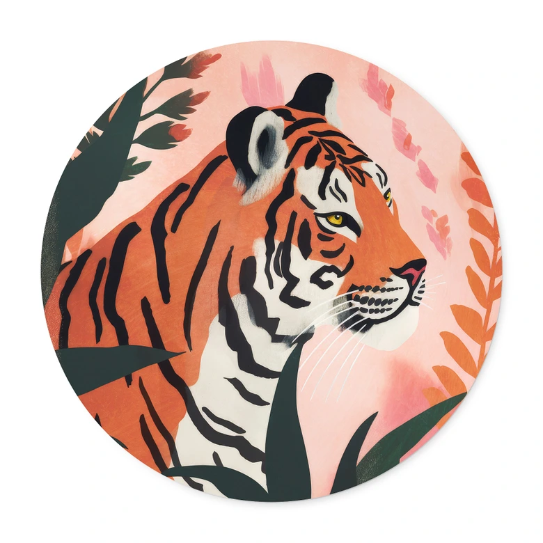 Poster Tiger i den rosa djungeln - Treechild - Round 