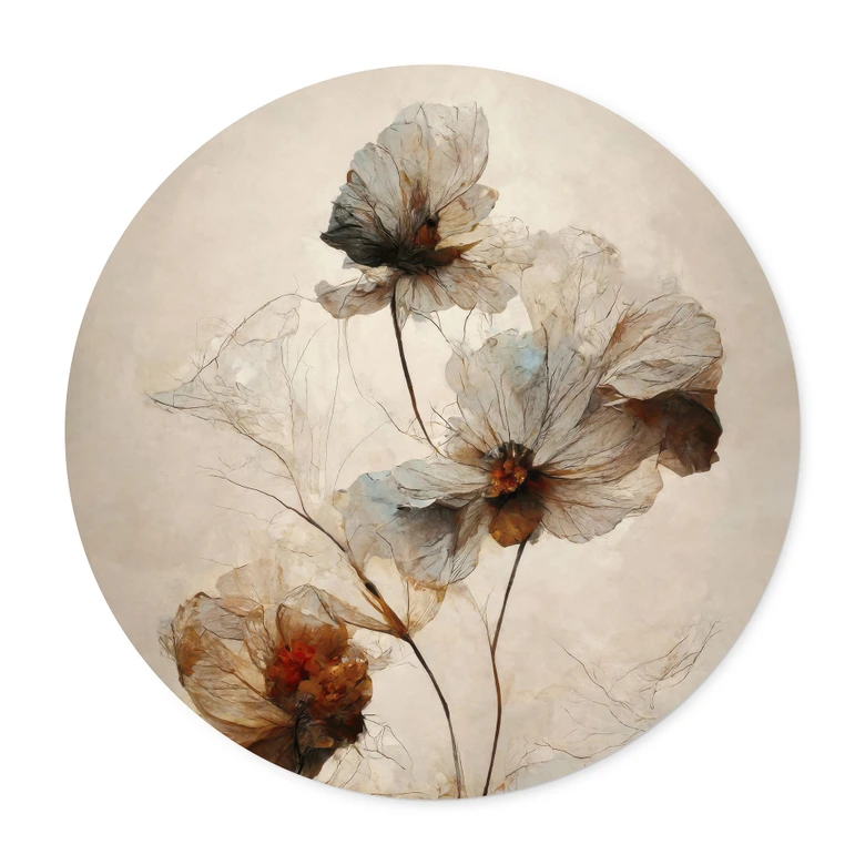 Poster Trockenblumen - Eleganz der Vergänglichkeit - Treechild - Rund 