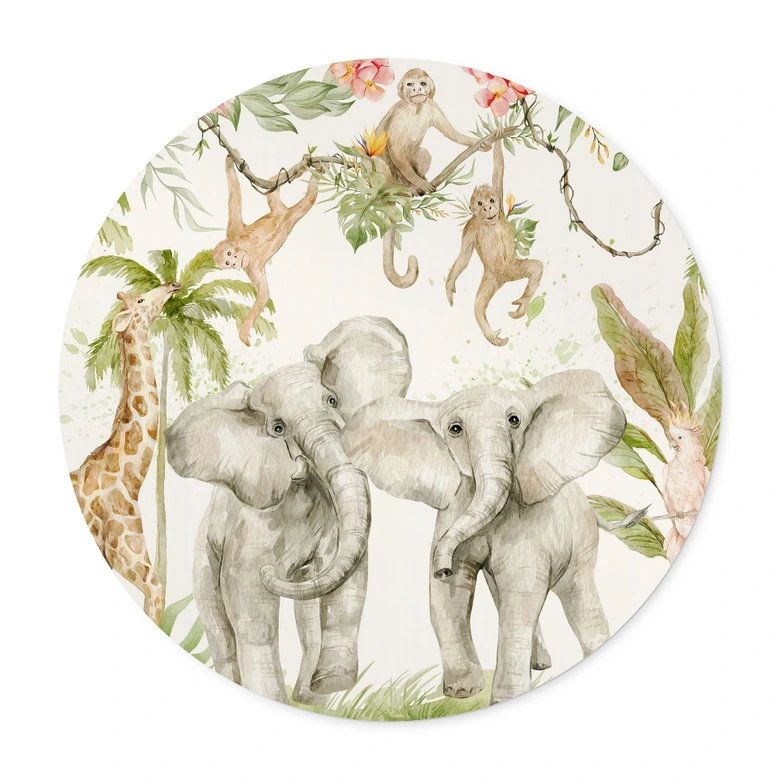 Poster Tiere im tropischen Dschungel - UN Designs - Rund 