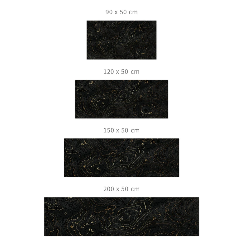 Self-adhesive kitchen splashback Abstract lines black-gold - Amini 