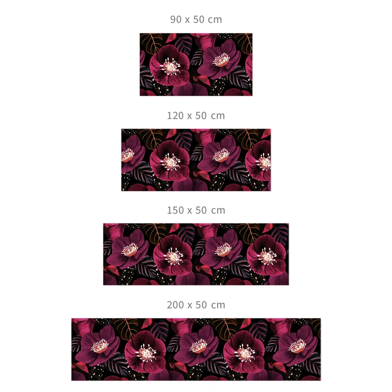 Self-adhesive kitchen splashback Floral blossoms in purple tones - Anise illustration 