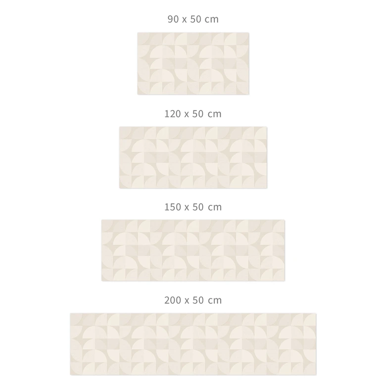 Self-adhesive retro-style semi-circle kitchen splashback - Bloomery Decor 