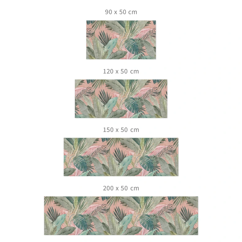 Zelfklevende Keukenachterwand tropische bladeren in de jungle roze - Bloomery Decor 