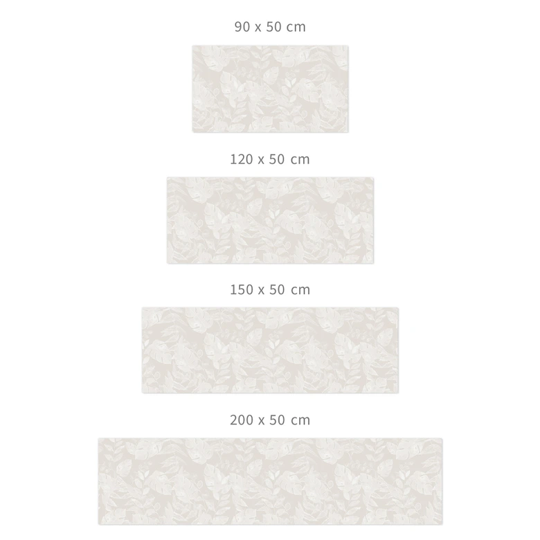 Self-adhesive kitchen splashback Tropical leaves Beige - Bloomery Decor 