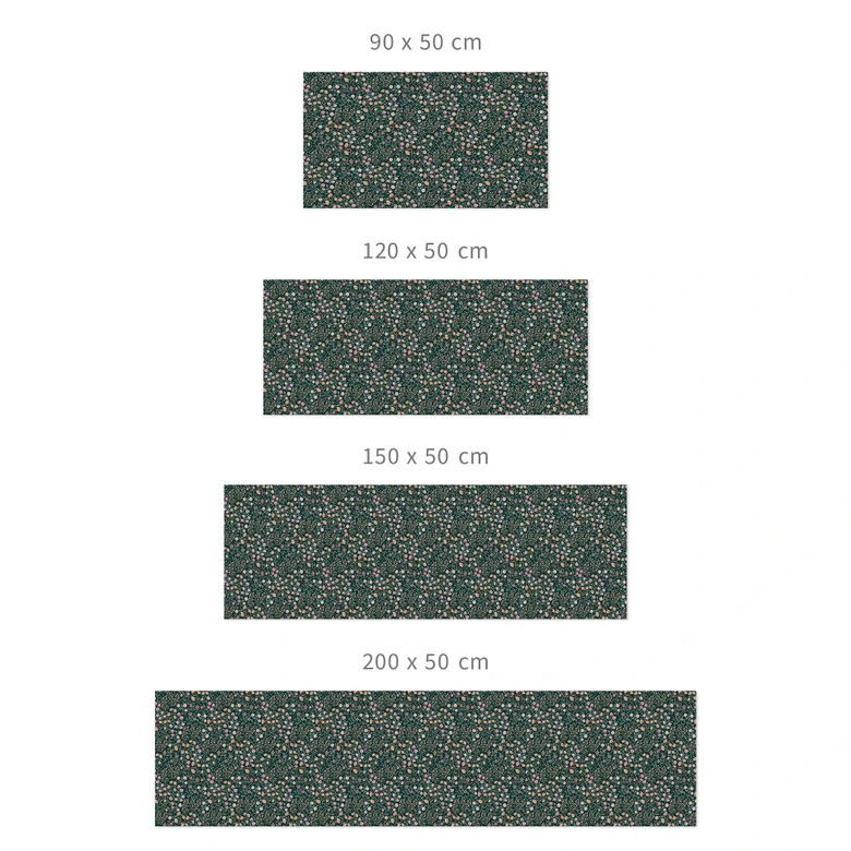 Self-adhesive kitchen splashback meadow flowers vintage - dark green - Bloomery Decor 