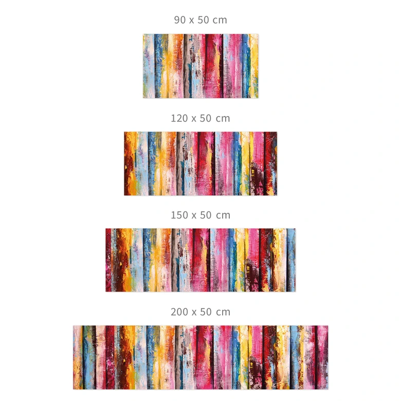 Självhäftande Stänkpanel Färgglad randig målning - Fedrau 