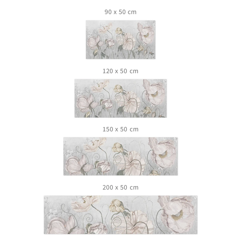 Zelfklevende Keukenachterwand met bloemen in vintage stijl in grijs - Ms Tiff 