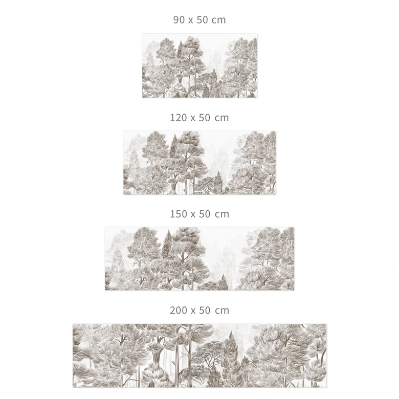 Zelfklevende Keukenachterwand bos met boslandschap in beige - Ms Tiff 