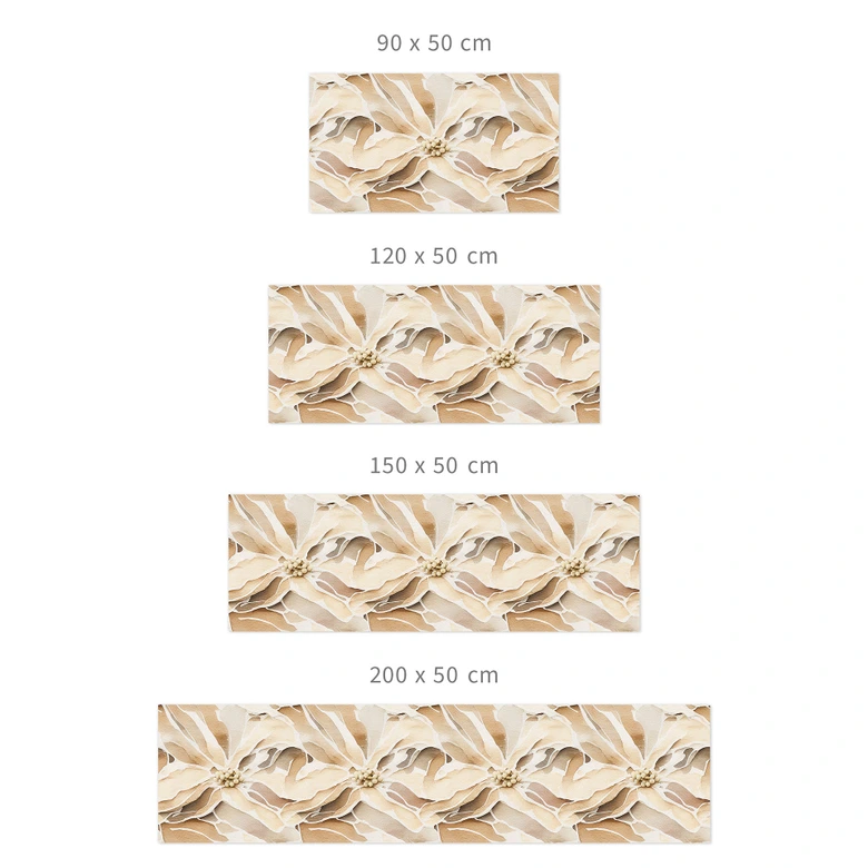 Samoprzylepny panel ścienny do kuchni Rozmiar, beżowe kwiaty - Treechild 