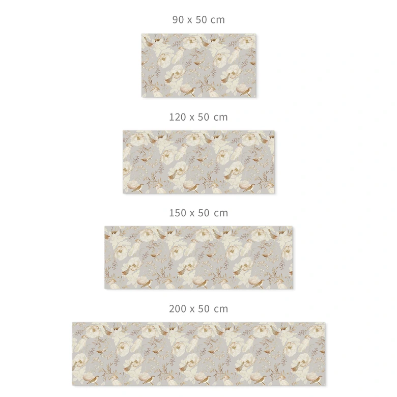 Samoprzylepny panel ścienny do kuchni ptaki wśród białych kwiatów - UN Designs 