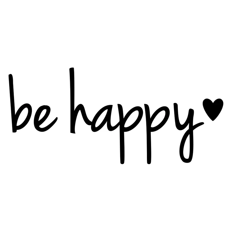 Autocollant miroir be happy + cœur 