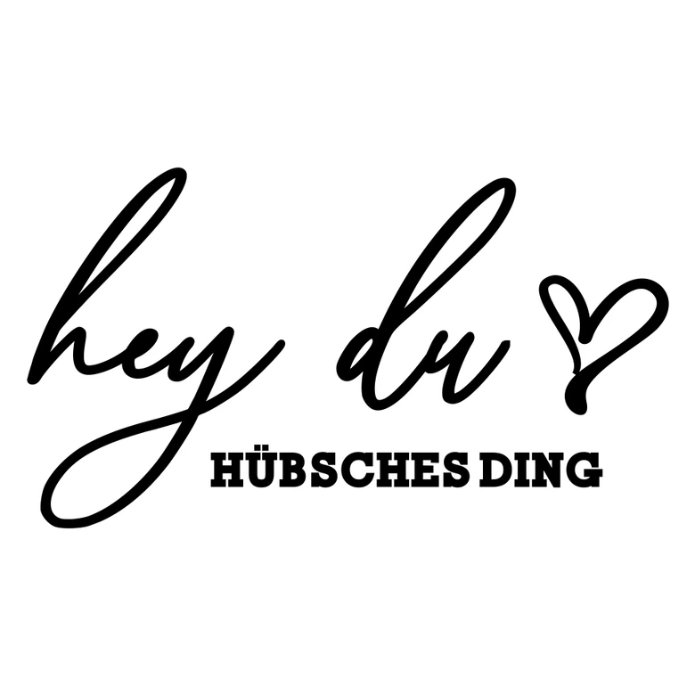 Spiegelaufkleber Hey du hübsches Ding + Herz 