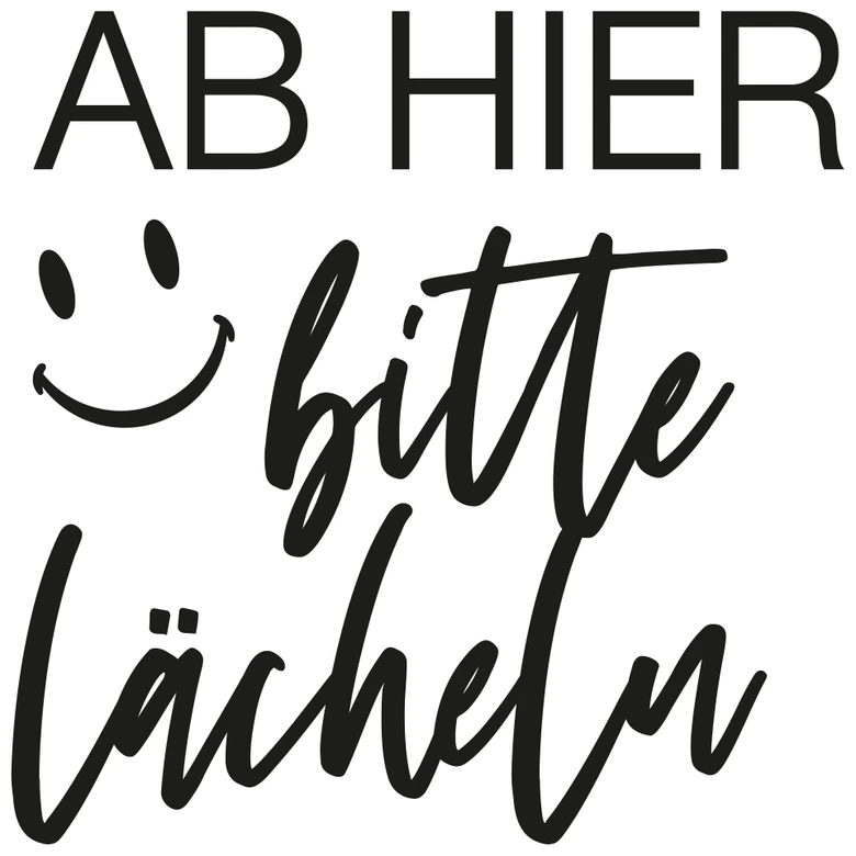 Spiegel Sticker Ab hier bitte lächeln 