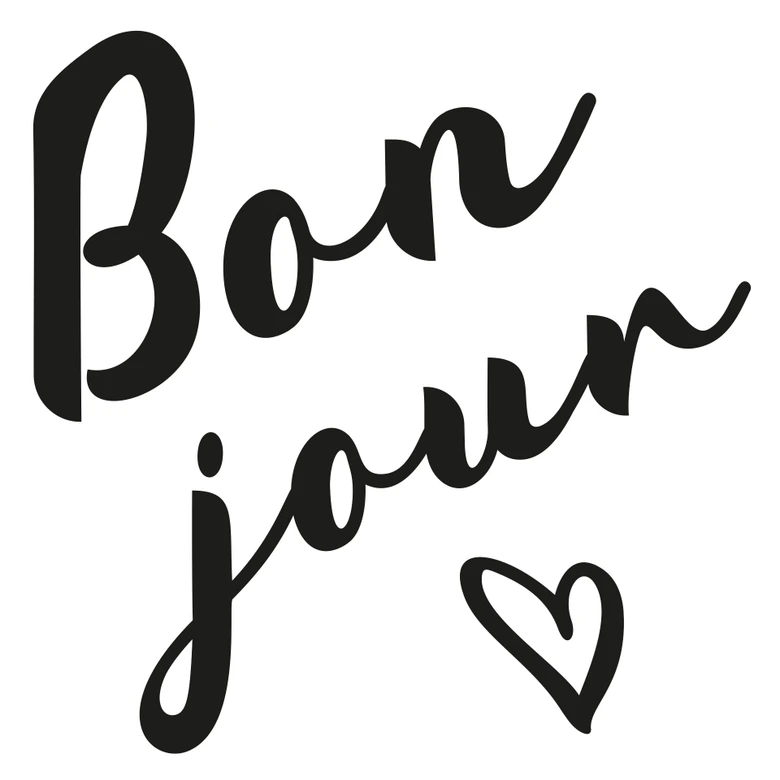 Spiegelaufkleber bon jour + Herz 
