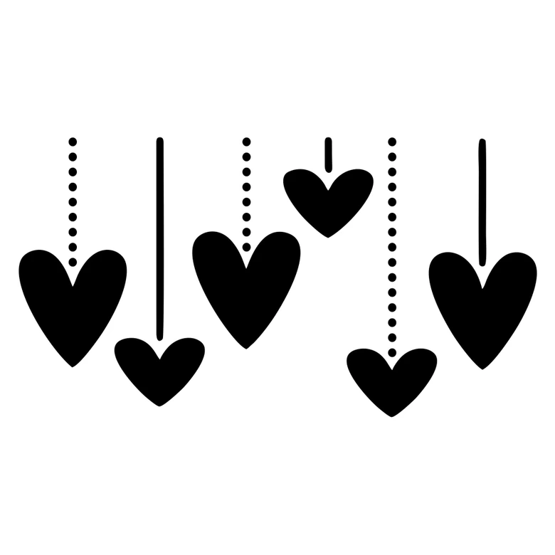 Spiegel Sticker Hangende Harten 