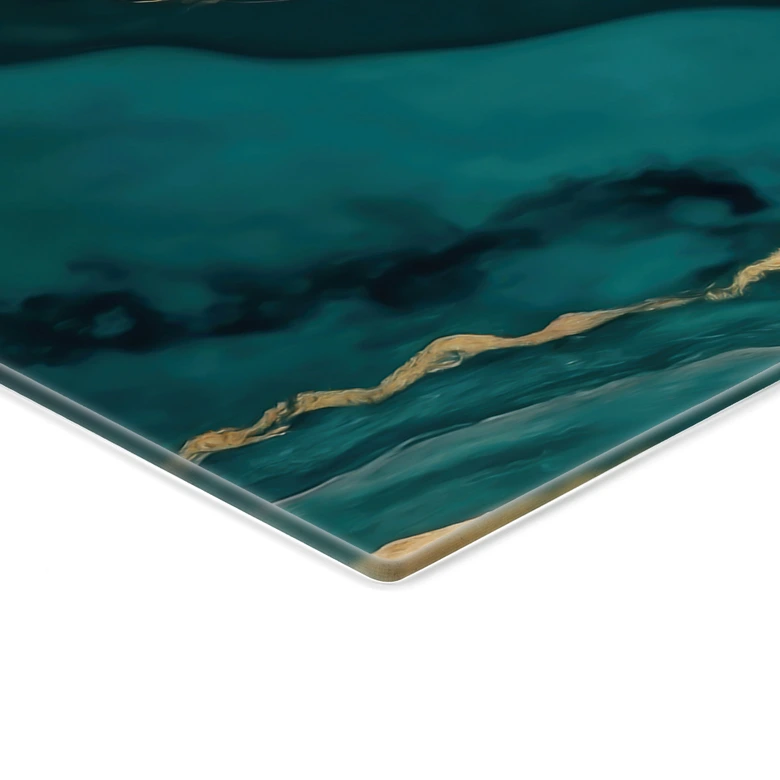 Spritzschutz Marmor-Fluss aus Gold und Jade - Alpenglow Workshop 