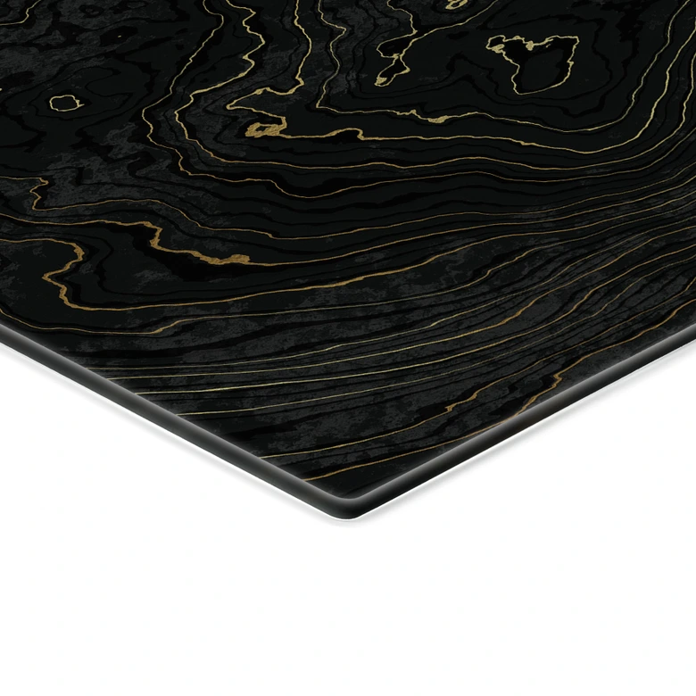 Spritzschutz Abstrakte Linien Schwarz-gold - Amini 