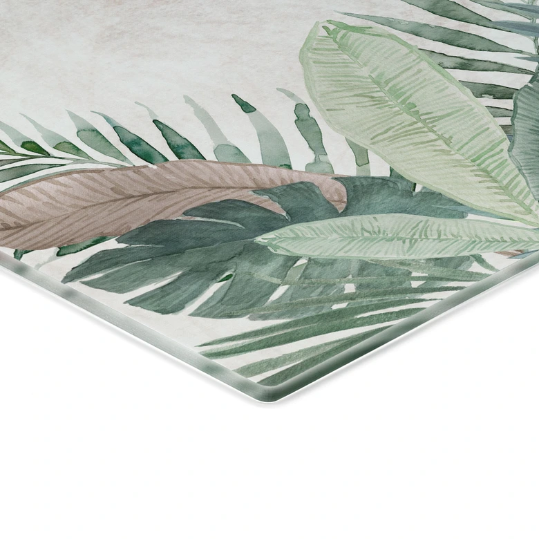Spatscherm jungle bladeren groen aquarel - Bloomery Decor 