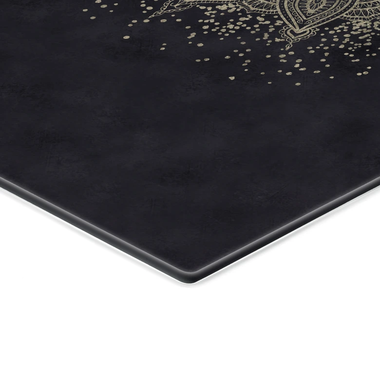 Spritzschutz Elegantes Mandala in Schwarz-Gold - Bloomery Decor 