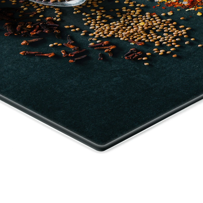 Spritzschutz Bunte Vielfalt an Gewürzen 