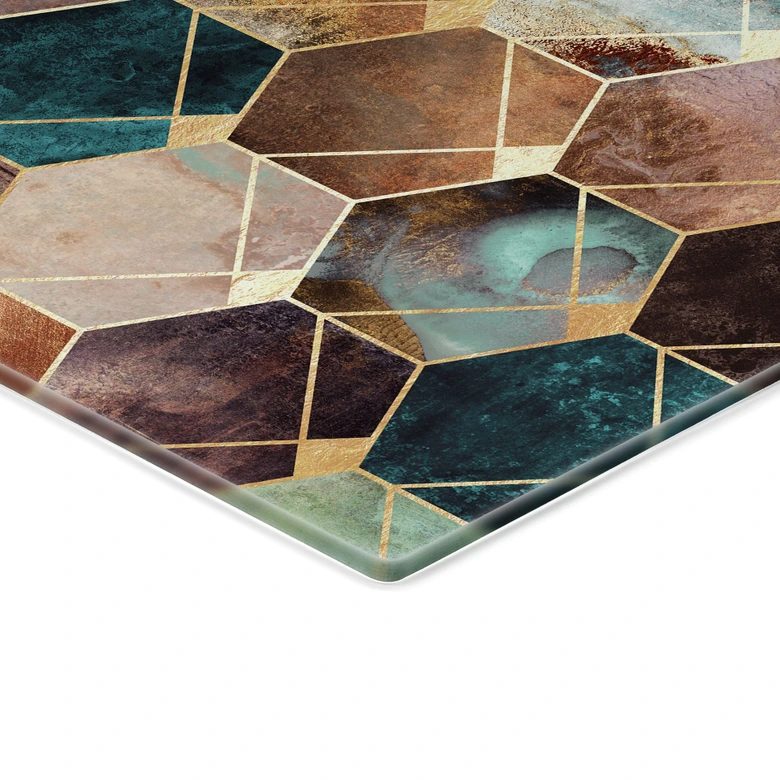 Splashback Fredriksson - Gold & Copper Hexagons 