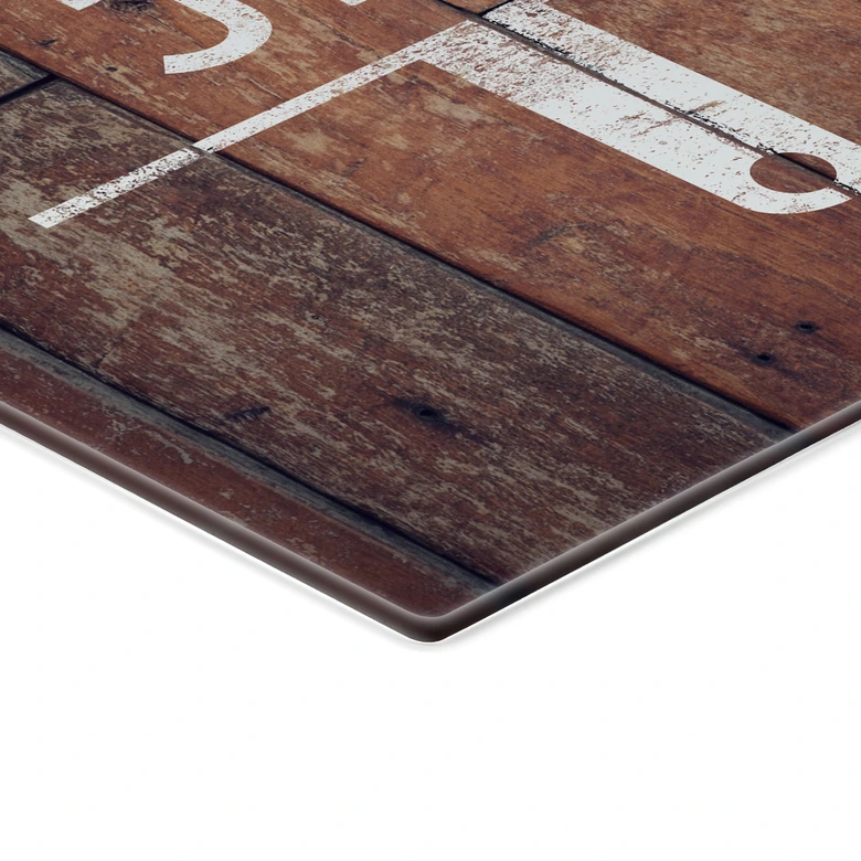 Spritzschutz Holz & Küche + Wunschtext 