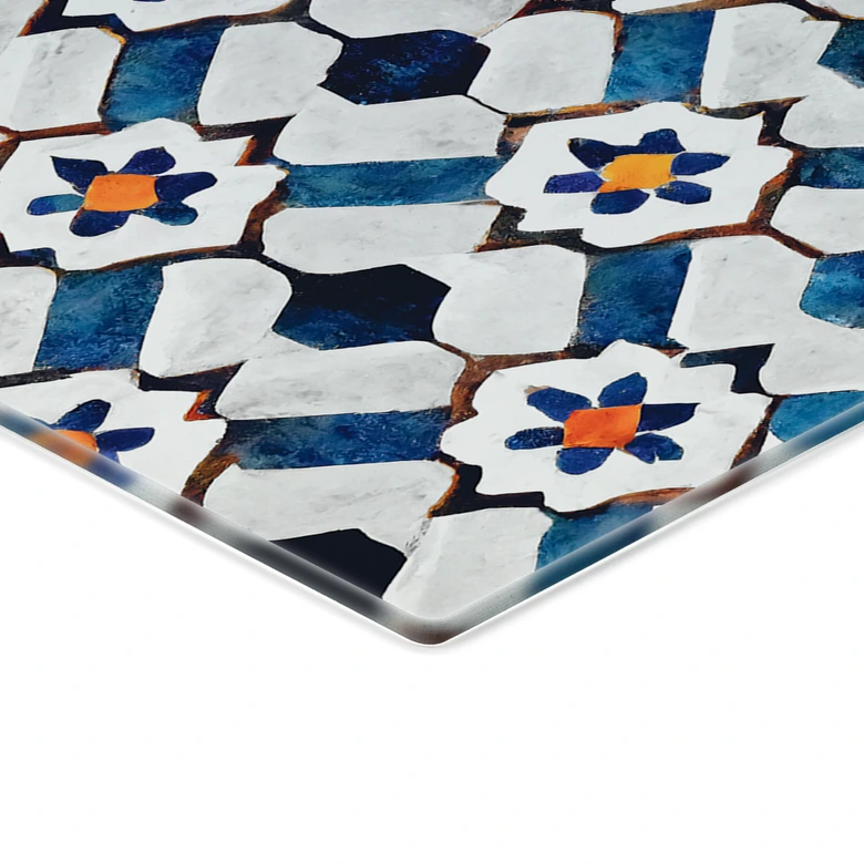 Spritzschutz Geometrisches Muster mit Blumen - Treechild 