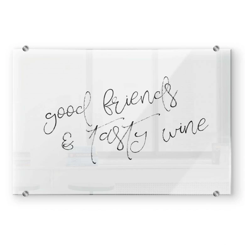 Spatscherm Transparant - Good friends and tasty wine 