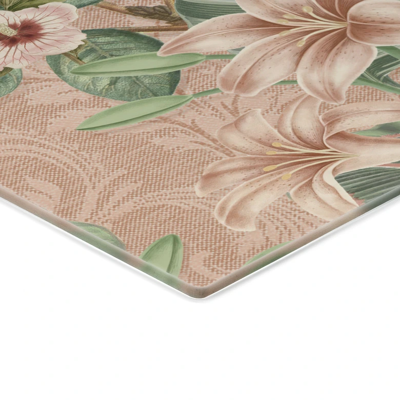 Spritzschutz Dschungel mit Papageien Rosa - Bloomery Decor - Panorama 