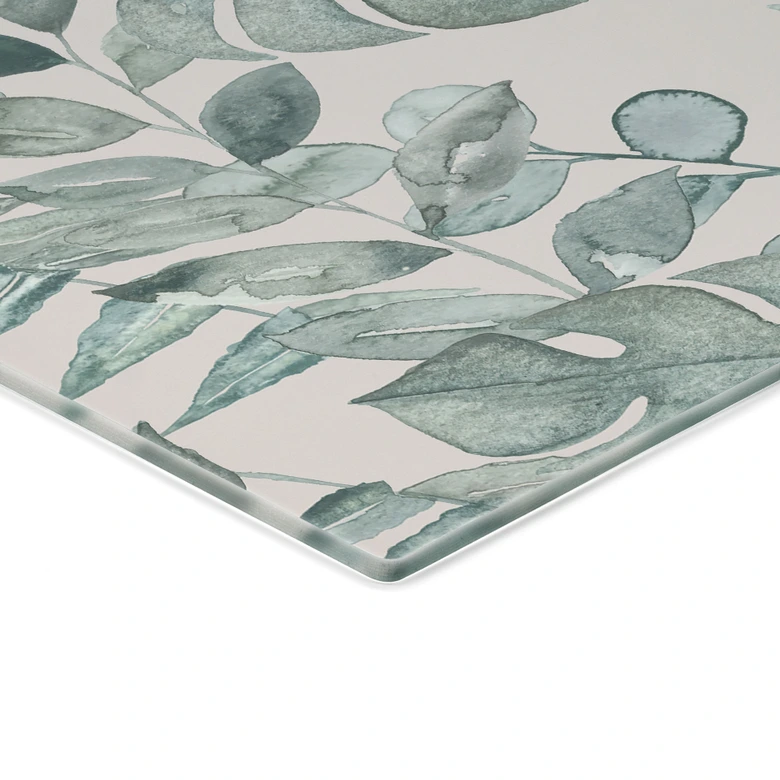 Crédence Feuilles de jungle Aquarelle Crème - Bloomery Decor - Panorama 
