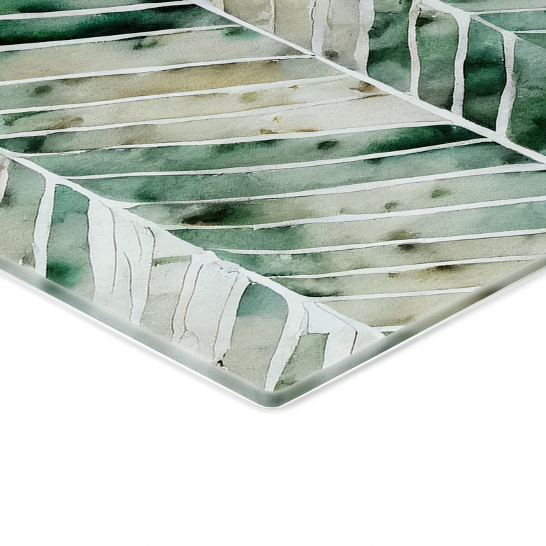 Spritzschutz Grünes Aquarell-Fischgrätenmuster - Treechild - Panorama 