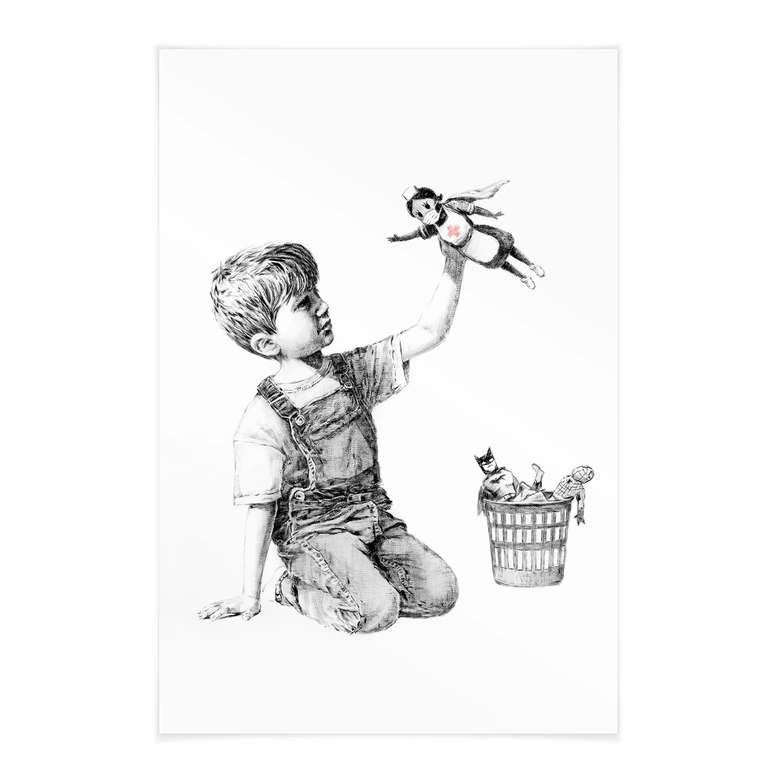 Stoffbild Real Hero - Banksy 