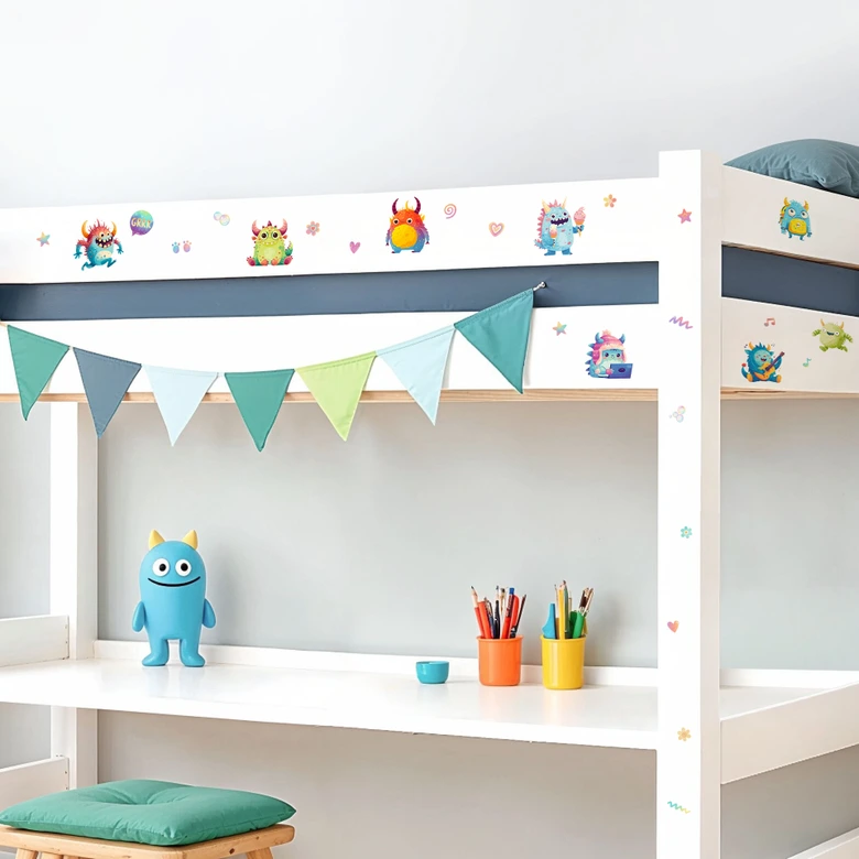 Autocollants Monstres colorés 