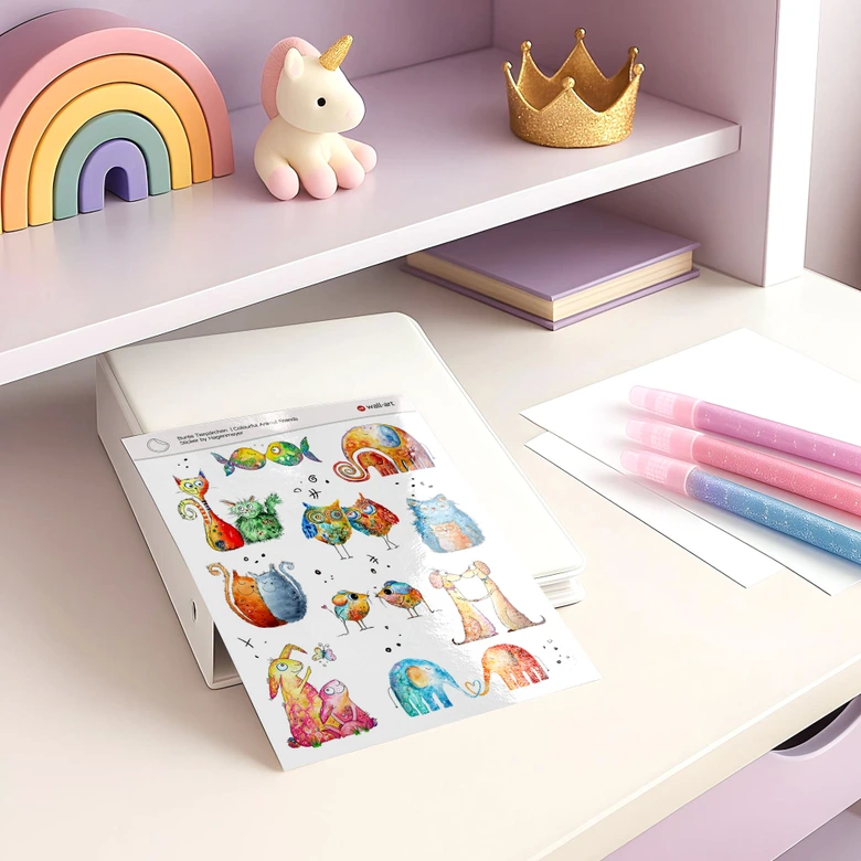 Sticker Couple d'animaux colorés - Hagenmeyer 