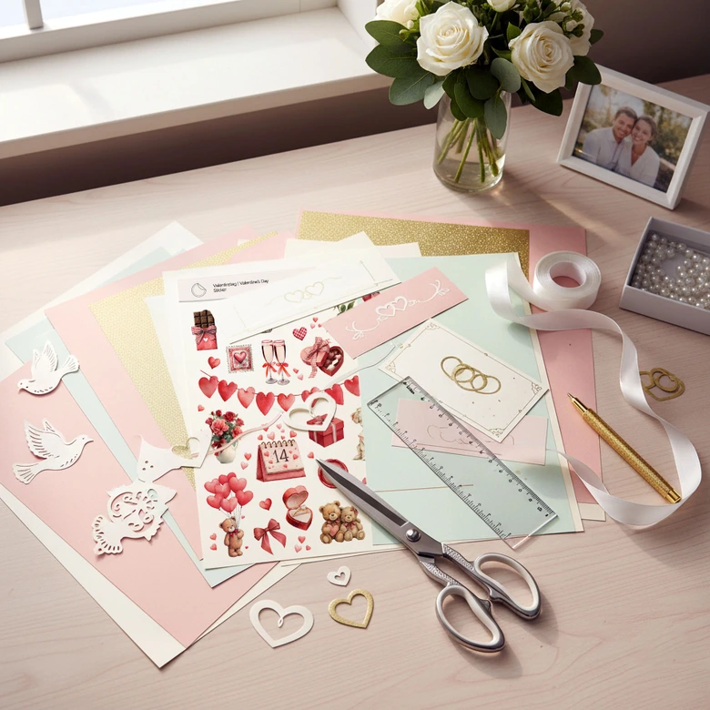 Valentine's Day stickers - Love greetings with hearts 