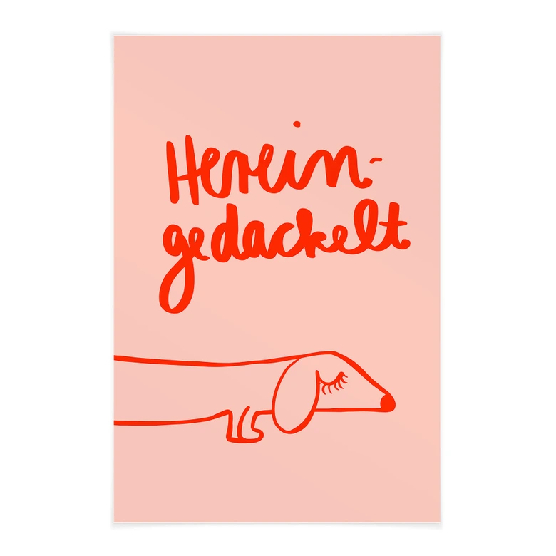 Stoffbild Lustiges Hundemotiv mit Dackel - Arnold 