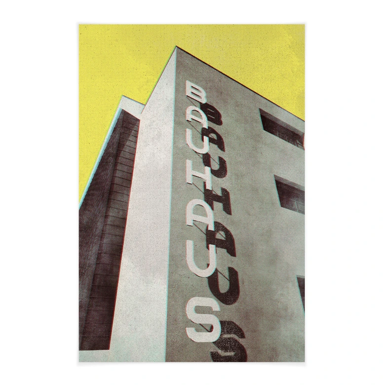 Stoffbild Vintage Bauhaus Dessau Architektur - Blursbyai 