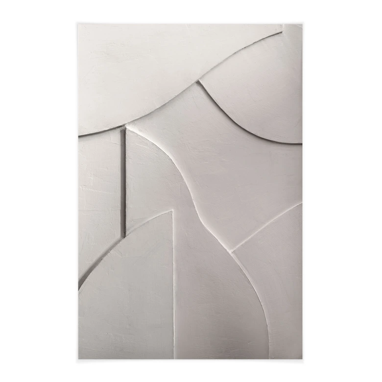 Tableau de tissu Structures abstraites en beige doux - Böhmer 
