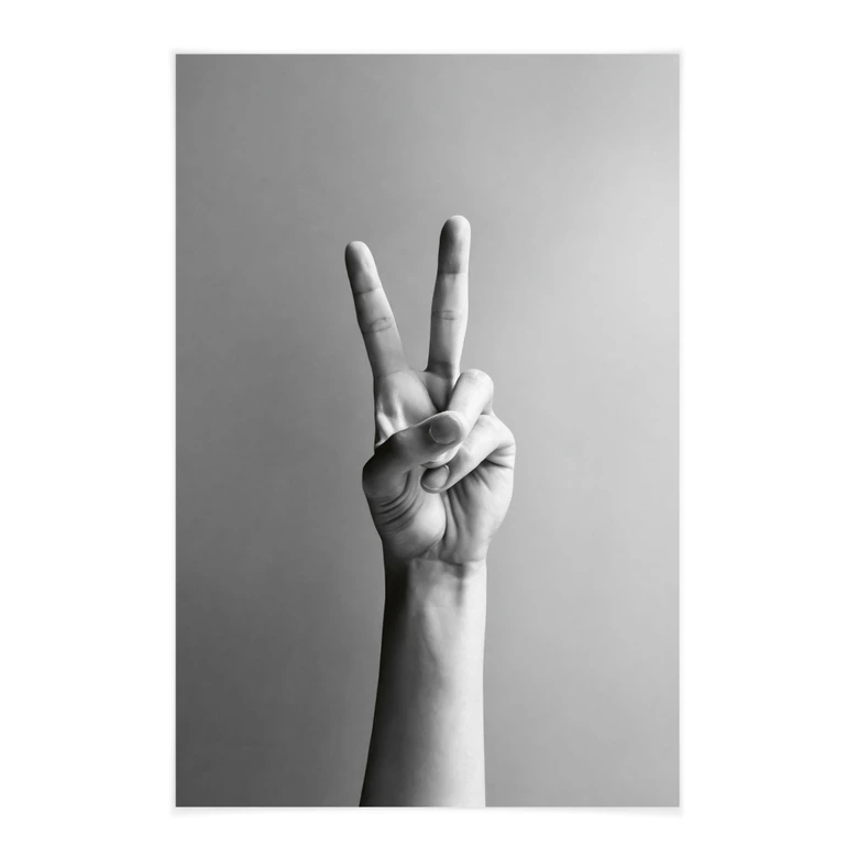 Póster de tela Mano de la Victoria - Signo de paz y victoria - Bühler 