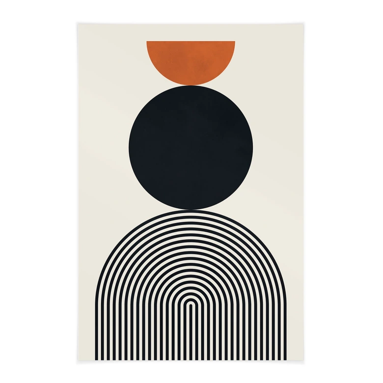 Affiche textile Lignes et cercles abstraits en harmonie - Costa 