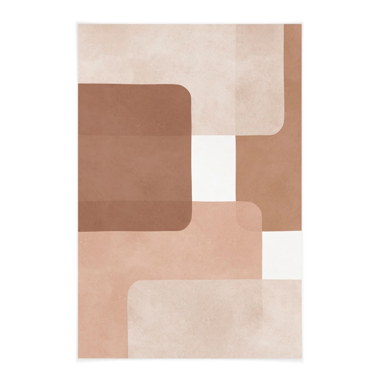 Stoffbild Boho Abstraktion in Beige-braun - Costa 