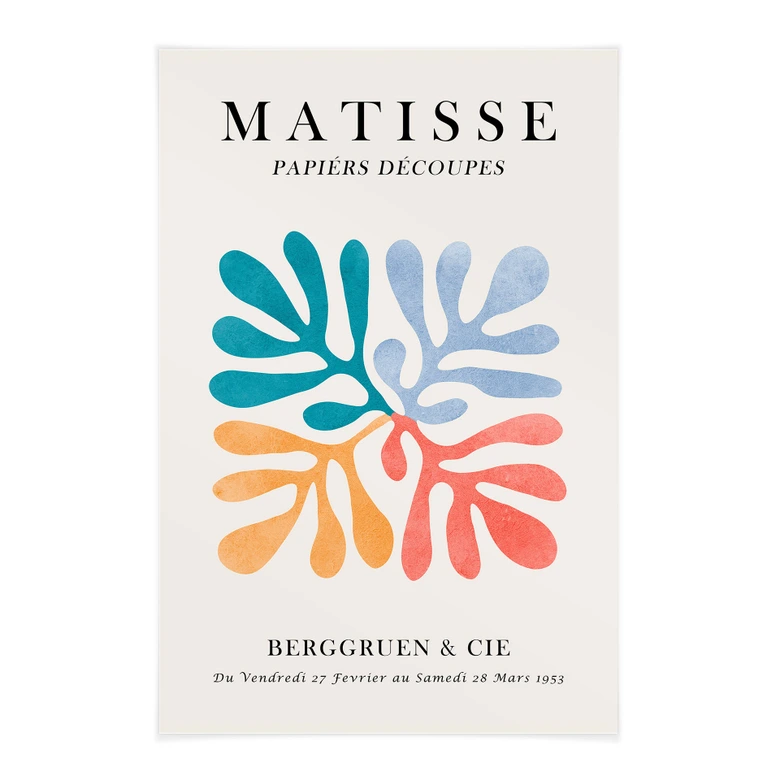 Stoffbild Plakat Papiers Découpés im Matisse-Stil - Costa 