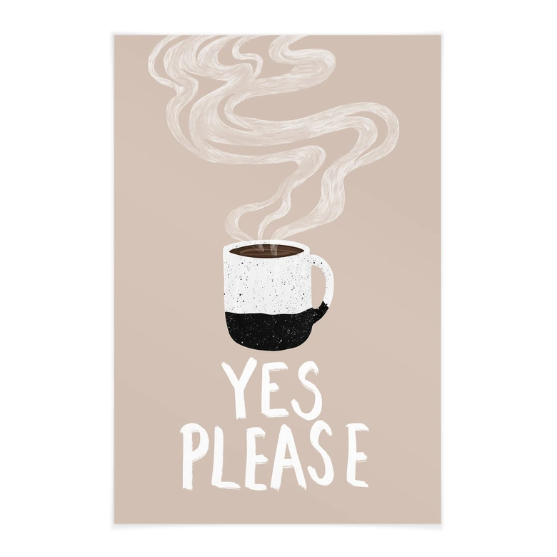 Stoffbild Heiße Tasse Kaffee am Morgen - EMELIEmaria 