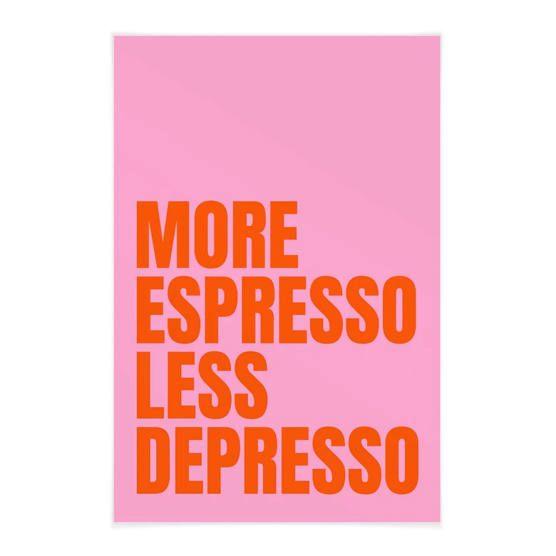Obraz tkaniny Więcej Espresso mniej Depresso - Fritsch 