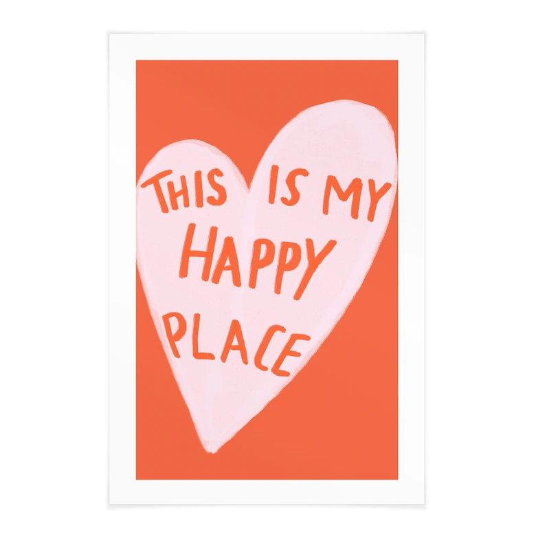 Póster de tela This is my happy place with heart - Fritsch 