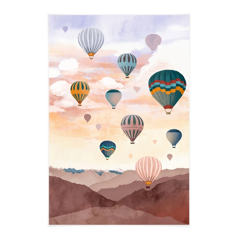 Stoffbild Hoch hinaus mit den Heißluftballons - Goed Blauw 