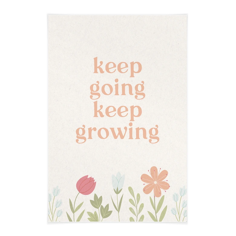 Textielposter Keep going keep growing 