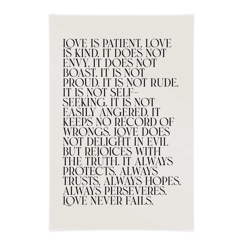 Stoffbild Love is - Liebe ist geduldig - KsanaKalpa 